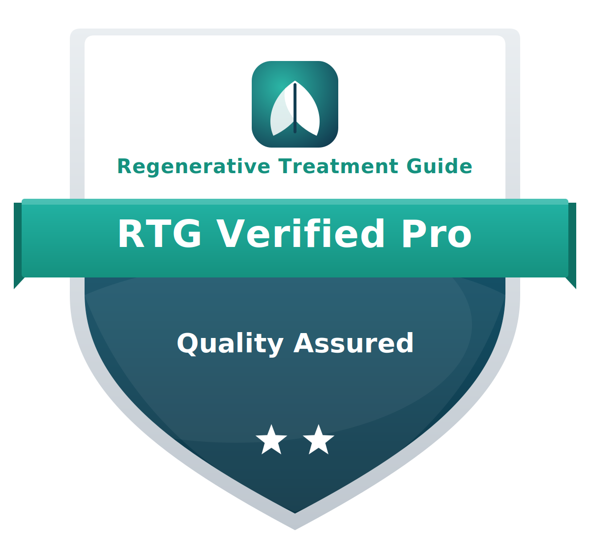RTG Verified Pro — Quality Assured regenerative clinic badge